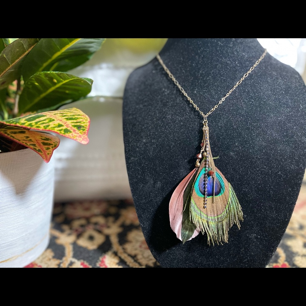 Peacock Feather Necklace